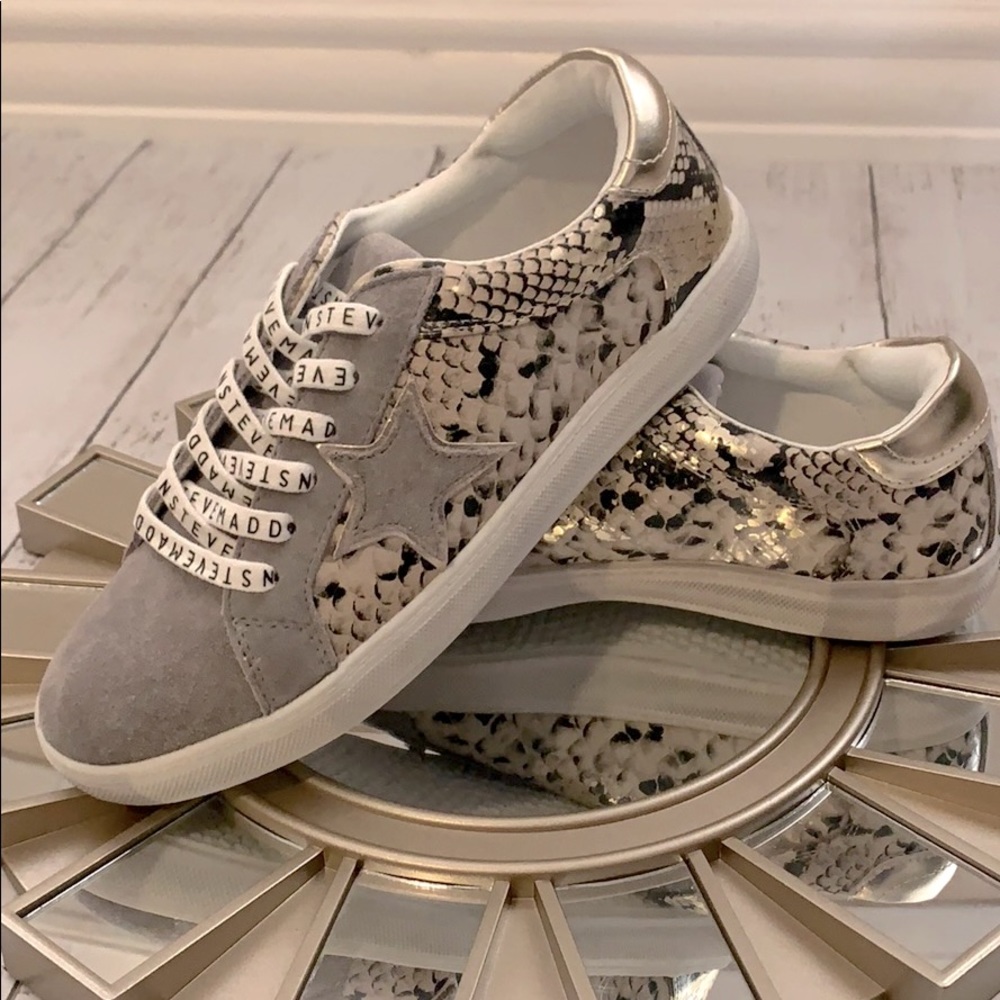 NEW Steve Madden Star Python Snake Sneakers Amalfi